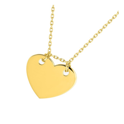 Collier Coeur Chaine, Or Jaune 375 - Emanessence