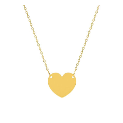 Collier Coeur, Plaqué Or Jaune, Longueur 42 cm - Emanessence