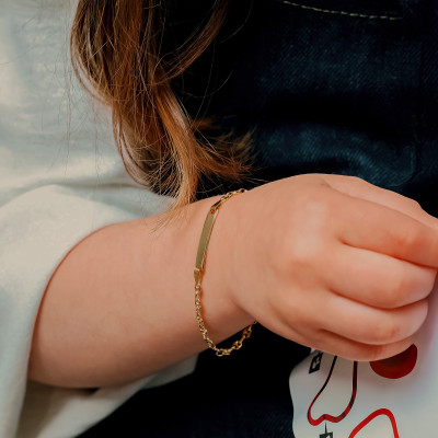 Gourmette bébé maille grain de Café, Or jaune 750, 12 à 14cm - Bambins