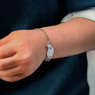Gourmette Maille Forçat & Coeur Breloque, Argent 925, 13 à 15 cm - Bambins