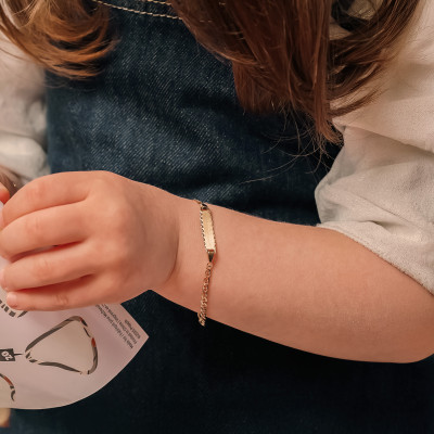 Gourmette maille marine, Or jaune 750, 12 à 14cm - Bambins