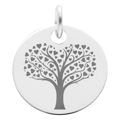 Médaille Arbre de Vie en Coeur, Argent 925, 19 mm - Lumiosa