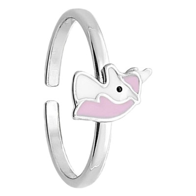Bague Enfant Licorne, Argent 925 & Laque, Ajustable - Bambins