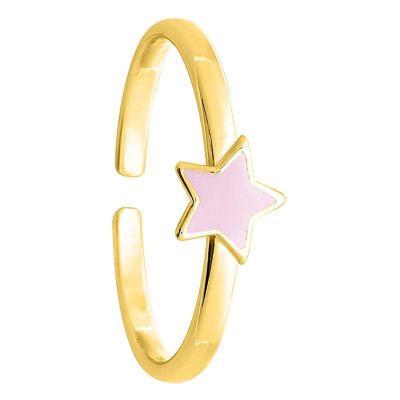 Bague Enfant Etoile, Plaqué or & Laque, Ajustable - Bambins