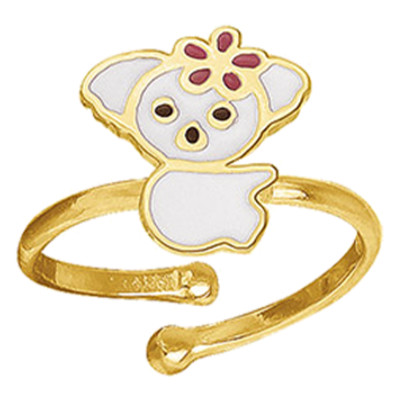 Bague Enfant Koala, Plaqué or & Email, Ajustable - Bambins