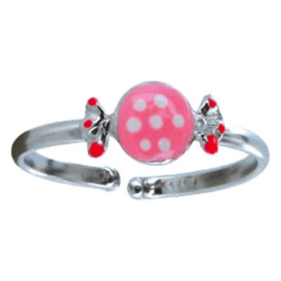 Bague Enfant Bonbon, Argent 925 & Email, Ajustable - Bambins