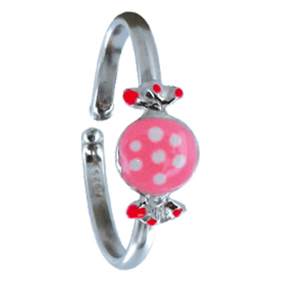 Bague Enfant Bonbon, Argent 925 & Email, Ajustable - Bambins