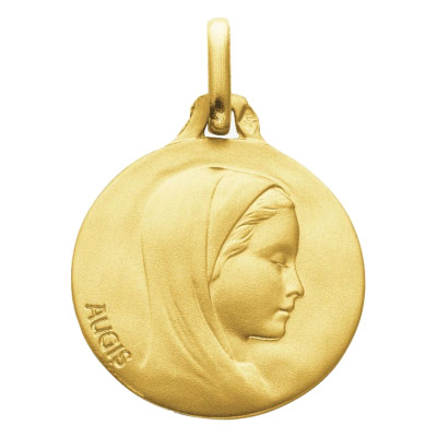 Médaille Vierge de Profil, Or Jaune 375, 16 mm - Augis