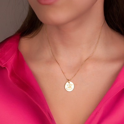 Médaille Ange sur Nuage, Or Jaune, 16mm - Rosatella