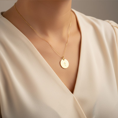 Médaille Petite Croix, Or Jaune 375, 16mm - Argyor