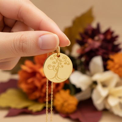 Médaille Arbre de Vie Fantaisie, Or Jaune 750, 16mm - Argyor
