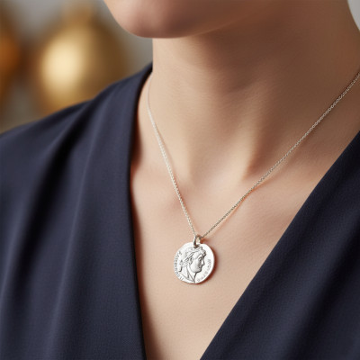 Médaille Augustus Ronde, Argent, 18mm - Emanessence