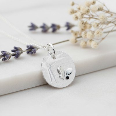 Médaille Papillon Ailes Déployées, Or blanc 375, 14mm - Lucas Lucor