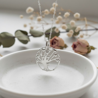 Médaille Arbre de Vie Ajouré & Coeurs, Argent 925, 20mm - Emanessence