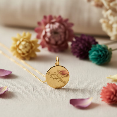 Médaille Arbre de vie au rameau, Or Jaune 750, 18mm - Argyor