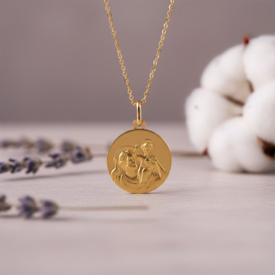Médaille Saint Christophe, Or jaune 375, 17 mm - Lucas Lucor