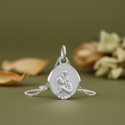 Médaille Losange Saint Christophe, Argent, 15x13mm - Emanessence