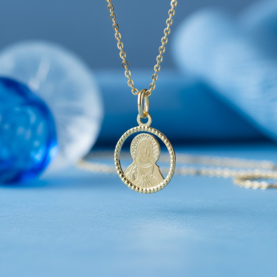 Médaille Christ Ajouré, Or Jaune 375, 14.5mm - Emanessence