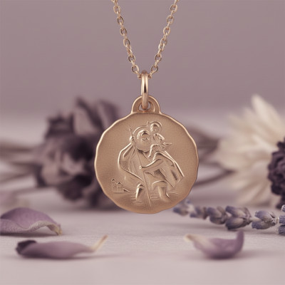 Médaille Ronde Saint Christophe, Or jaune 375, 18mm - Argyor