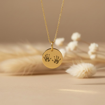 Médaille Mains d'enfant, Or jaune, 15mm - Lucas Lucor