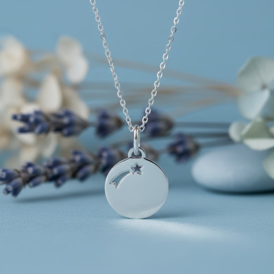 Médaille Etoile Filante, Or Blanc, 15mm - Lucas Lucor