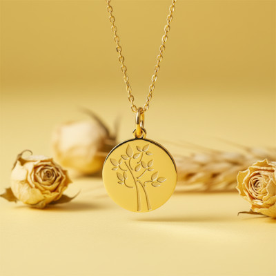 Médaille Arbre de Vie bonheur, Or jaune 750, 18mm - Argyor