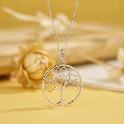 Médaille Arbre de Vie Cœurs Ajourés, Argent, 15mm - Emanessence
