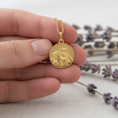 Médaille Saint Christophe, Or jaune 750, 17mm - Lucas Lucor