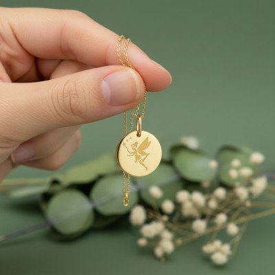 Médaille Fée Aux Étoiles , Or Jaune 375, 15mm - Lucas Lucor