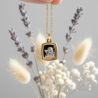 Médaille Ange, 2 Ors 750, 23x16 mm - Lumiosa