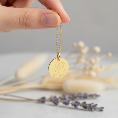 Médaille Petite Fille sur son Nuage, Or Jaune 750, 16mm - Augis
