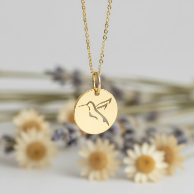 Médaille Colibri, Or Jaune 750, 15mm - Lucas Lucor