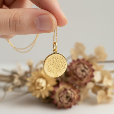 Médaille Arbre de Vie, Or jaune 750, 16 ou 18mm - Argyor