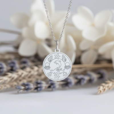 Médaille Monde Marin, Or Blanc, 16mm - Lucas Lucor