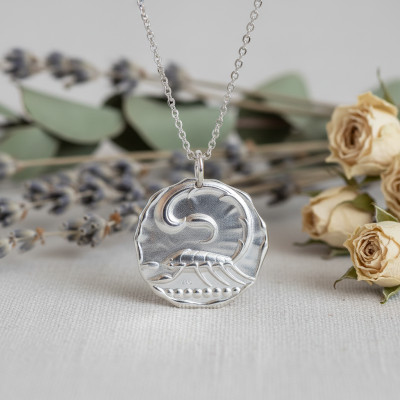 Pendentif Signe astrologique Scorpion, Argent Sablé, 24mm - Augis
