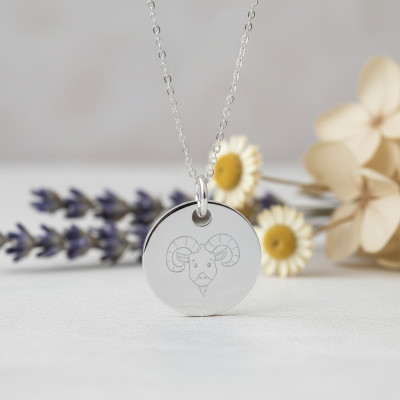 Médaille Signe Astrologique Bélier, Argent 925, 15 mm - Lumiosa
