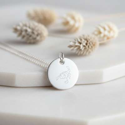 Médaille Signe Astrologique Scorpion, Argent 925, 15 mm - Lumiosa