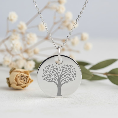 Médaille Arbre de Vie en Coeur, Argent 925, 19 mm - Lumiosa