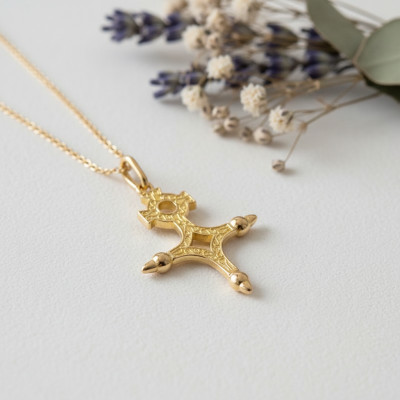 Pendentif Croix du Sud, Or Jaune 375, 28x21mm - Lucas Lucor