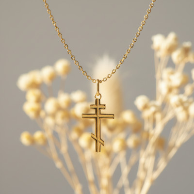 Croix Orthodoxe, Or Jaune 750, 15x23mm - Lucas Lucor