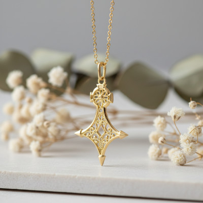Pendentif Croix du Sud, Or Jaune 750, 21x17 mm - Lucas Lucor
