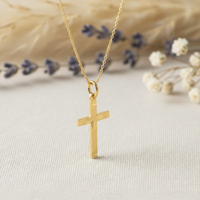 Pendentif Croix, Or Jaune 750, 14x25mm - Lucas Lucor