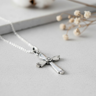 Croix Homme, Argent 925 Vielli, 46x26mm - Emanessence