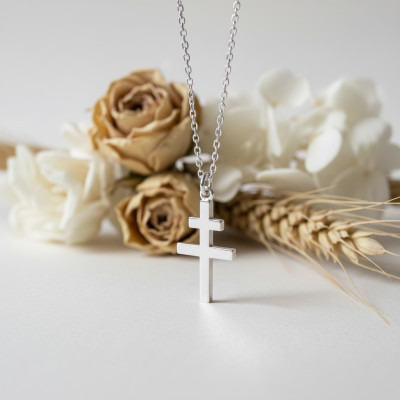 Croix de Lorraine, Or Blanc, 25x16mm - Lucas Lucor