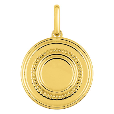 Pendentif Motif Perlé, Plaqué or - Emanessence