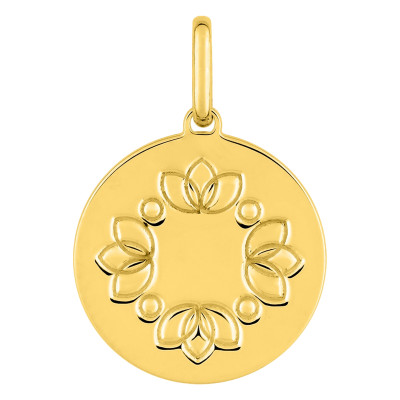 Pendentif Motif Floral, Plaqué or - Emanessence