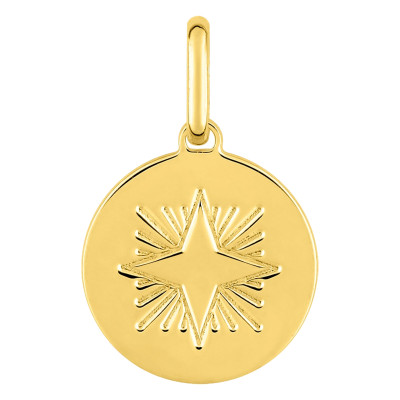 Pendentif Motif Etoile, Plaqué or - Emanessence