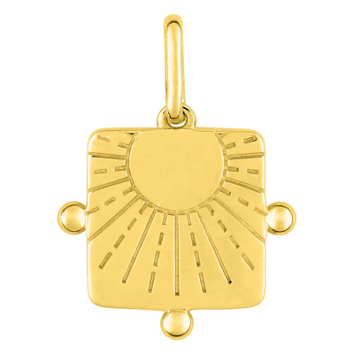 Pendentif Motif Solaire & perle, Plaqué or - Emanessence