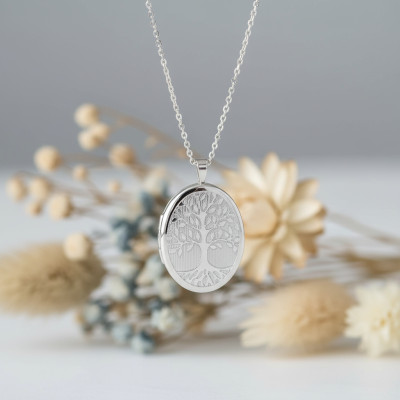 Pendentif Porte Photo Arbre de Vie, Argent 925, 20x31.50mm - Artemis