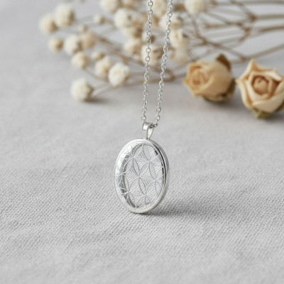Pendentif Photo Ovale Art Déco, Argent 925, 20x31mm - Artemis